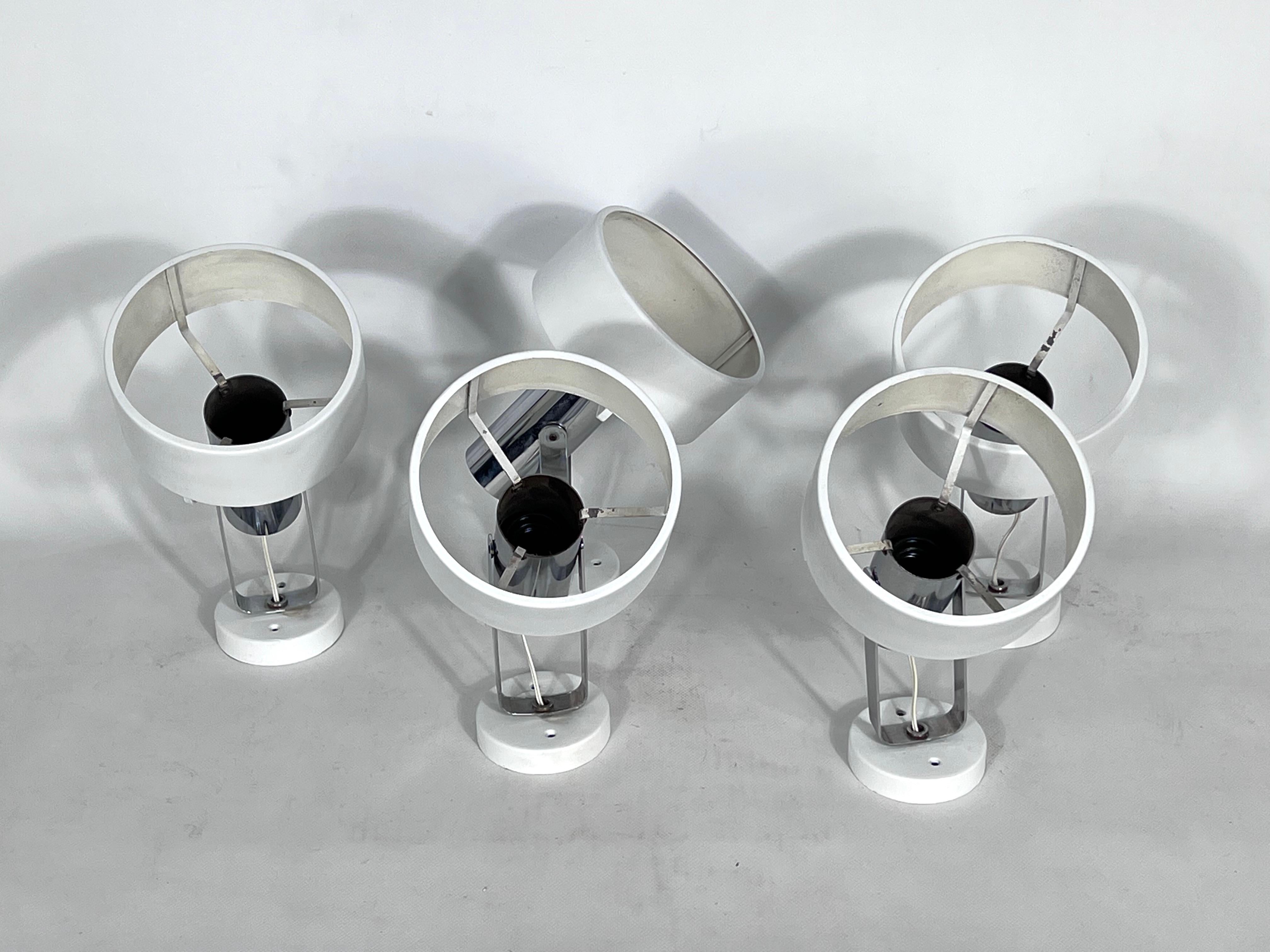 Stilnovo Milano, Set of Five Orientable Wall Lights from 50s For Sale 12