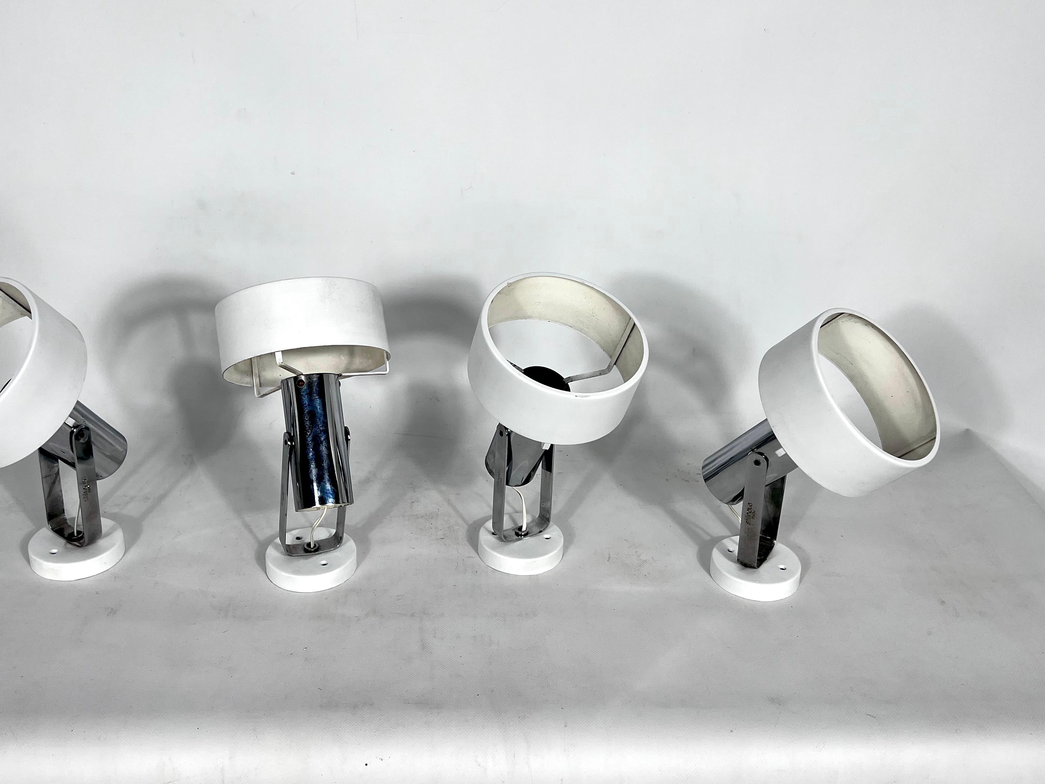Modern Stilnovo Milano, Set of Five Orientable Wall Lights from 50s For Sale