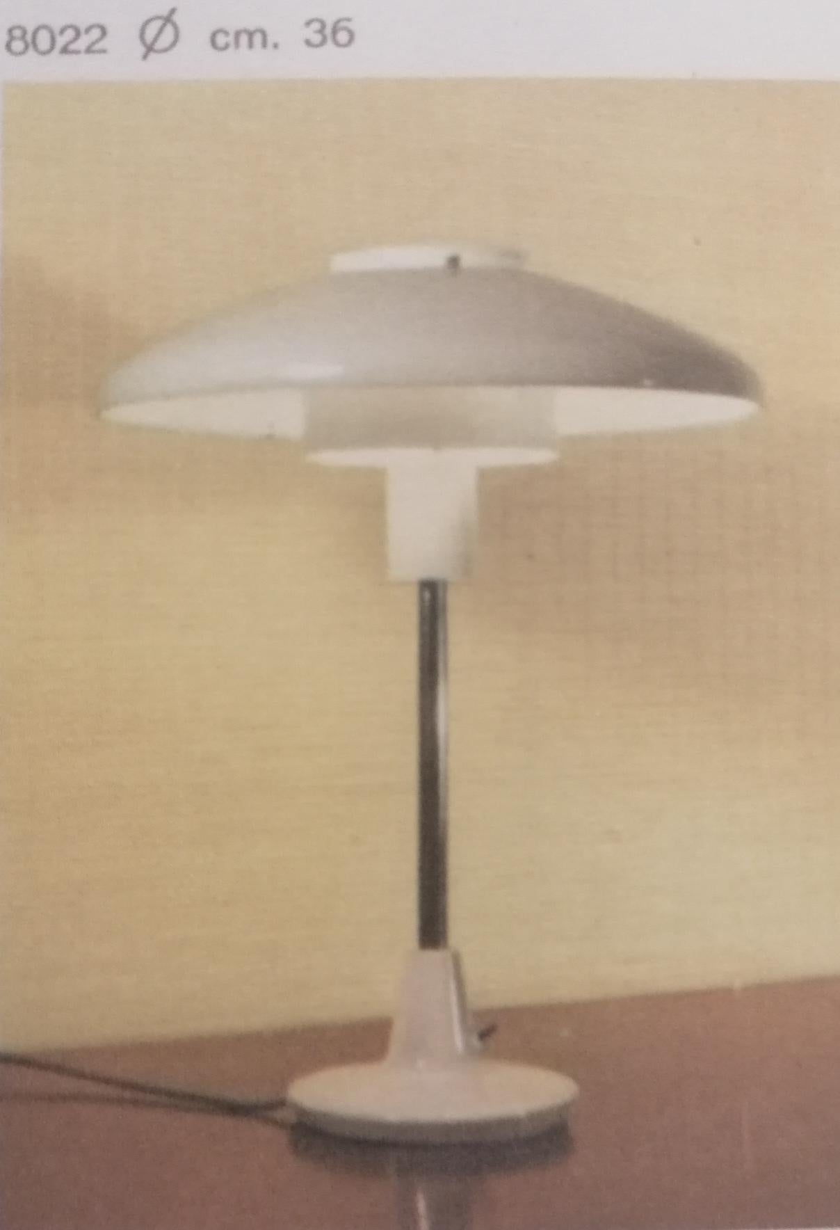 Mid-20th Century Stilnovo Mod. 8022 Grey White Black Lacquared Aluminium Table Lamp, Italy, 1960s