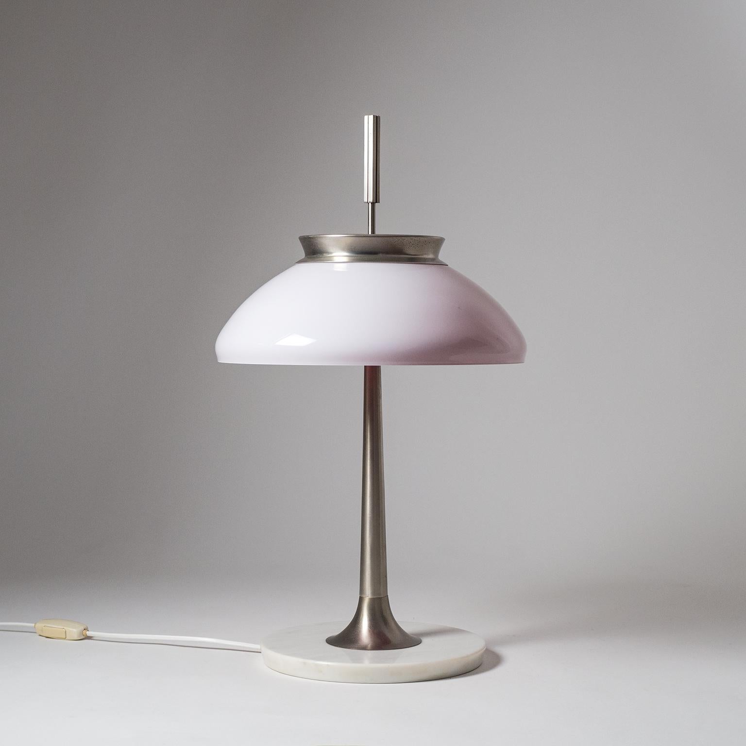 Stilnovo Table Lamp, 1950s, Nickel and Glass 10