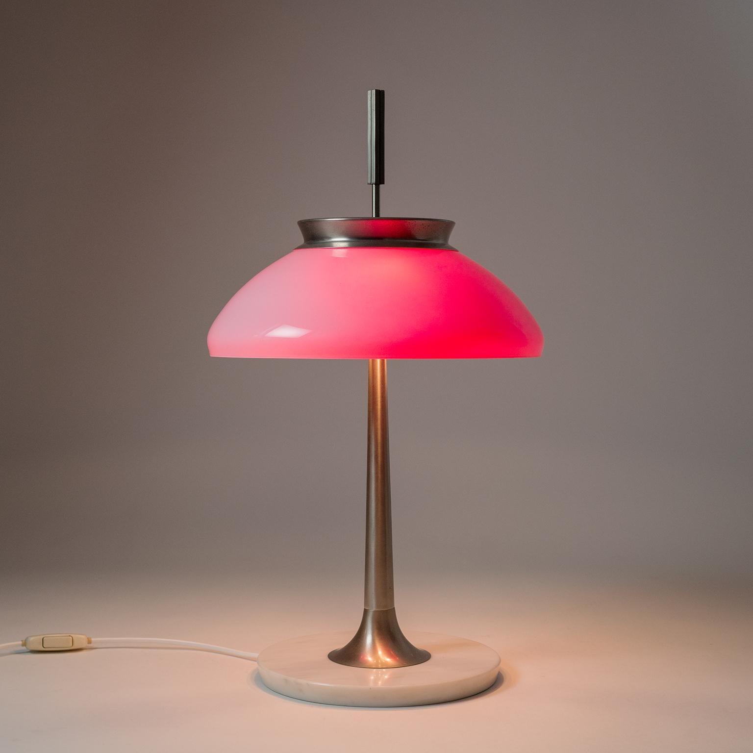 Italian Stilnovo Table Lamp, 1950s, Nickel and Glass