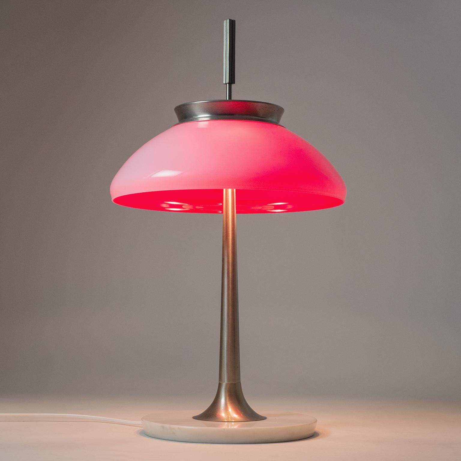 Mid-Century Modern Stilnovo Table Lamp, 1950s, Nickel and Glass