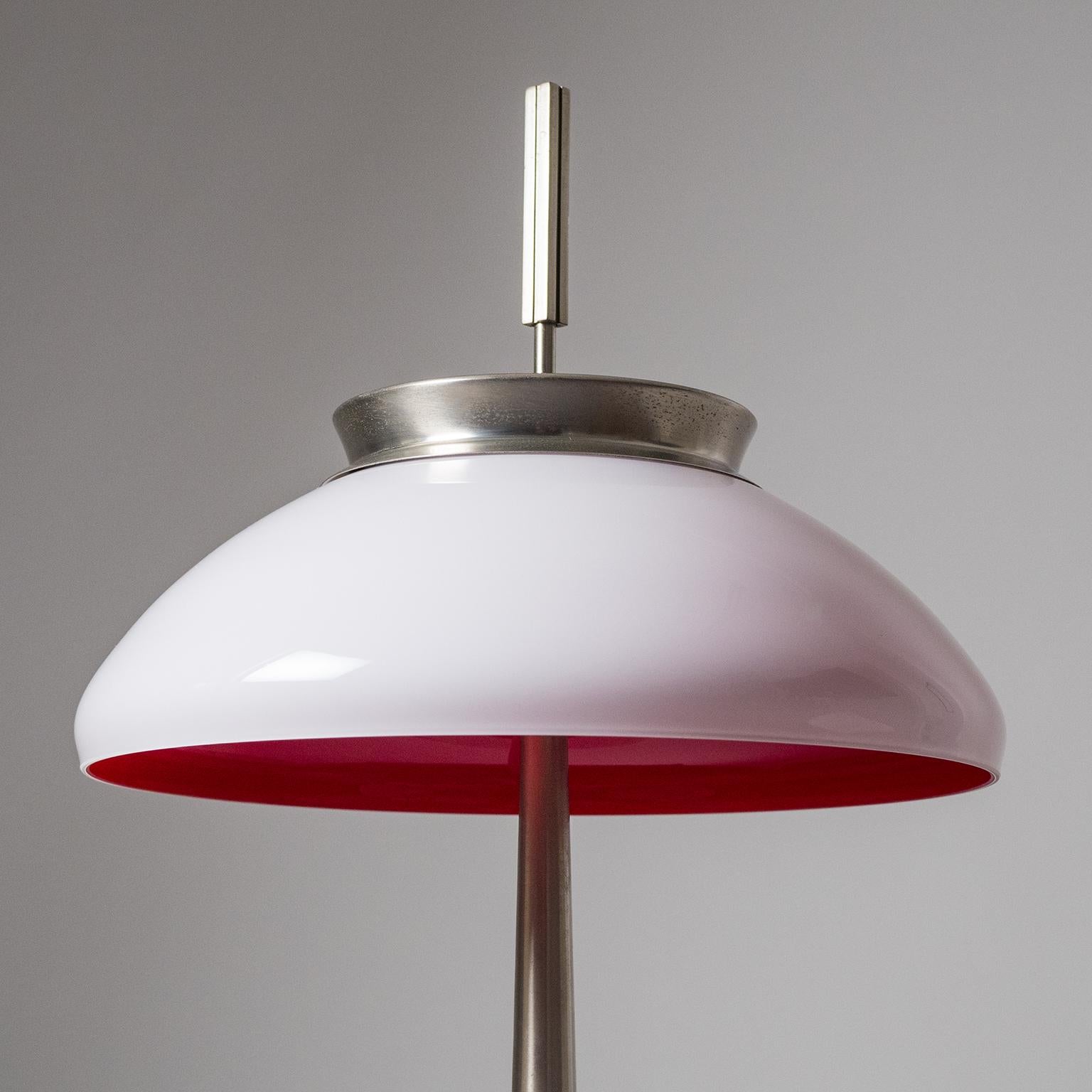 Mid-20th Century Stilnovo Table Lamp, 1950s, Nickel and Glass