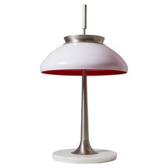 Stilnovo Table Lamp, 1950s, Nickel and Glass