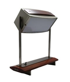 Stilnovo Mod. 8063 Tischlampe, Messing vernickelt & Glas, 1955