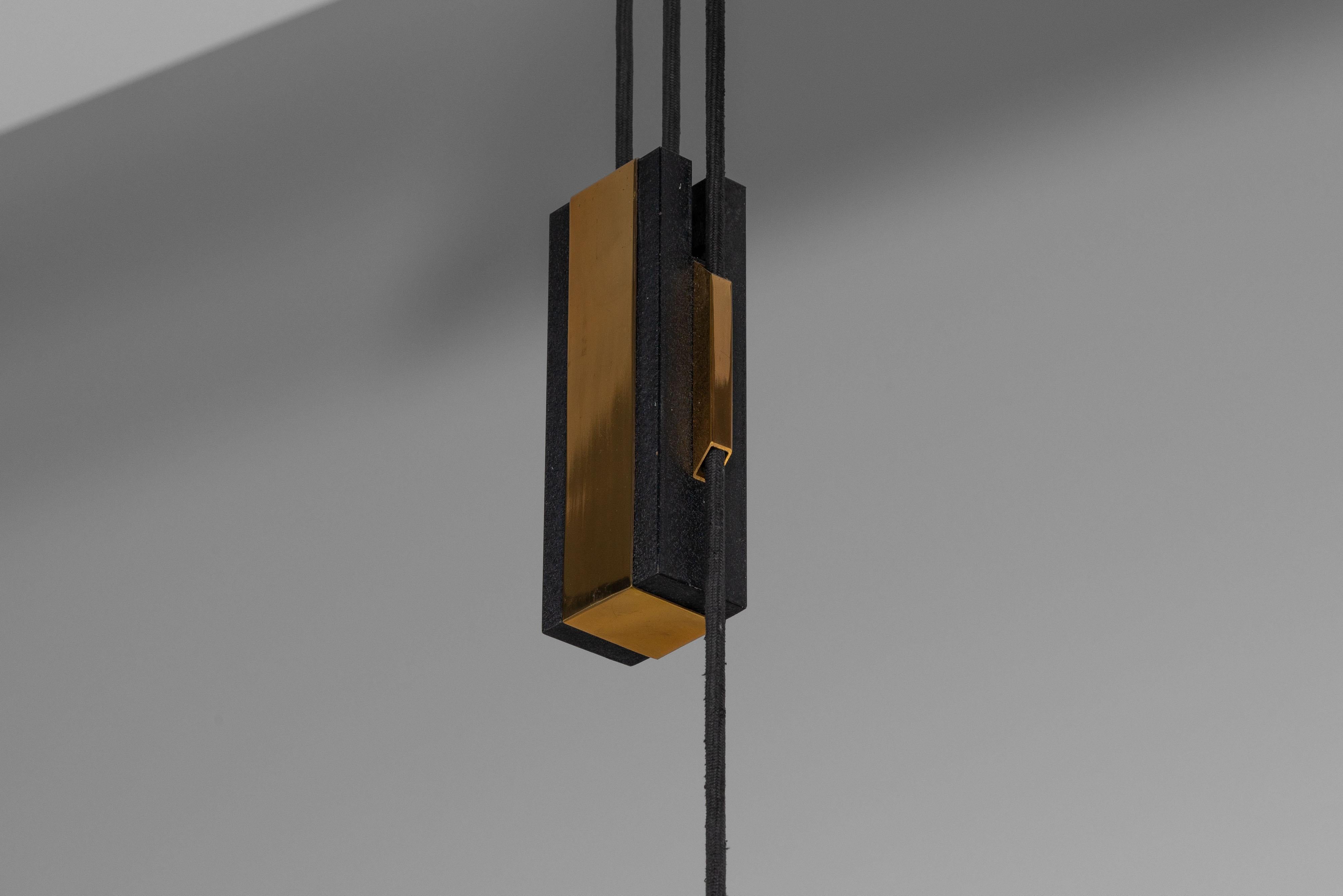 Mid-20th Century Stilnovo model 1177 pulley pendant Italy 1960