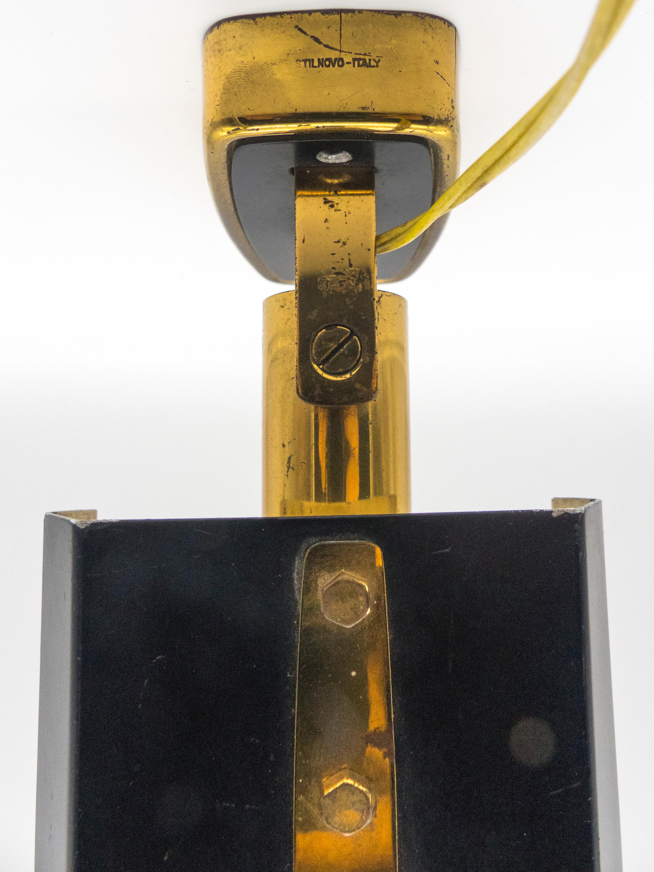 Mid-20th Century Stilnovo Model '2133' Labeled Midcentury Brass Adjustable Wall Light, 1950s For Sale