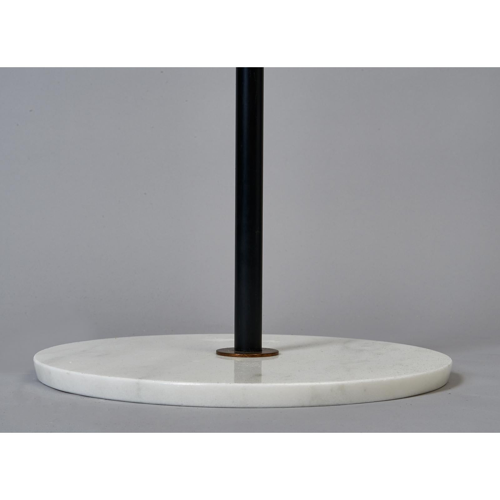 Stilnovo Monumental Floor Lamp in Marble and White Glass, Italy 1950's In Good Condition In New York, NY