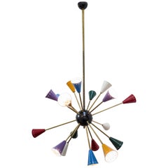 Stilnovo Moonlight Modernist Sputnik Chandelier 16 Arms and 16 Light