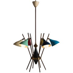 Stilnovo Multi-Color Chandelier, circa 1950