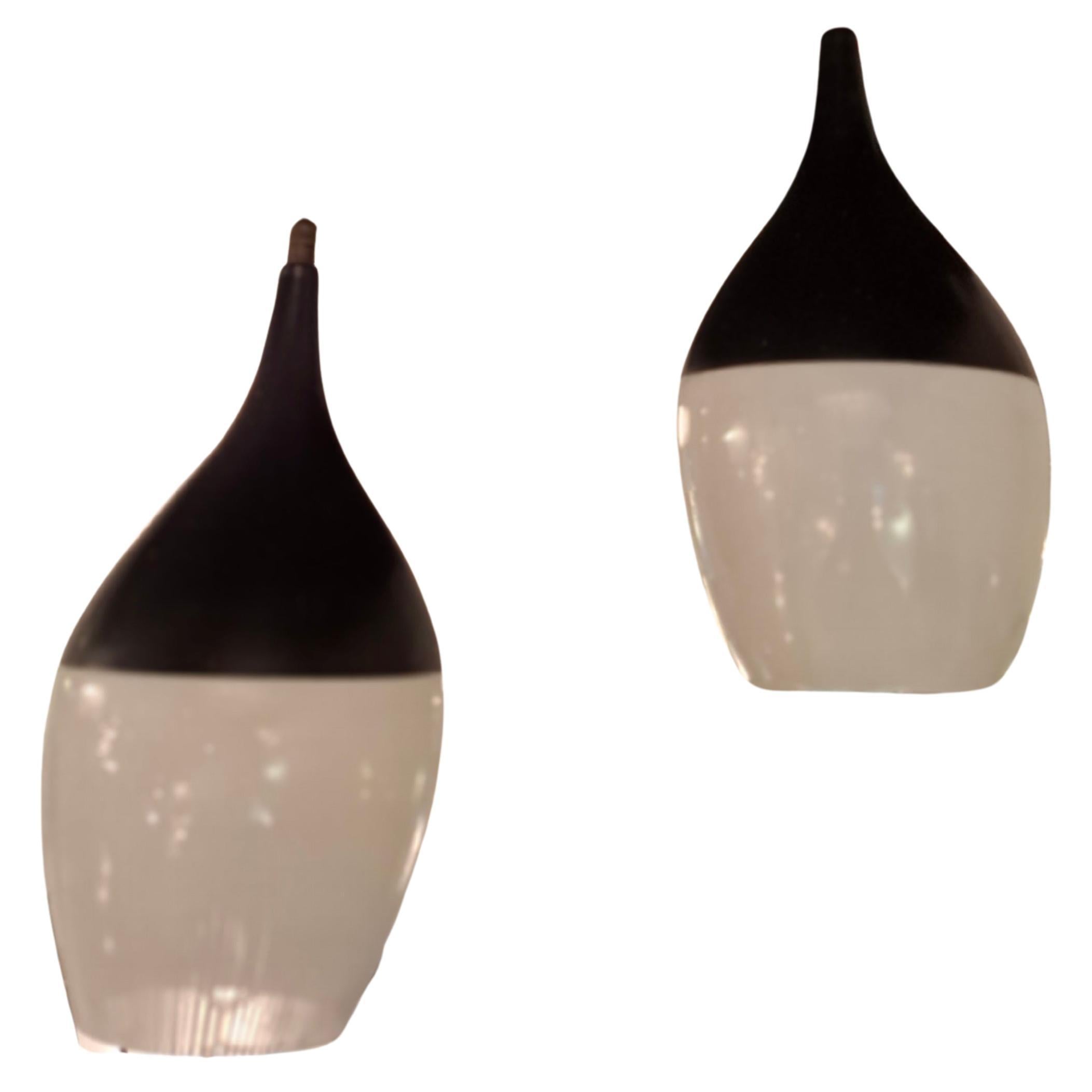 STILNOVO n 2 CHANDELIER GLASS BRASS ..1960 italiMETAL 1950 ITALY