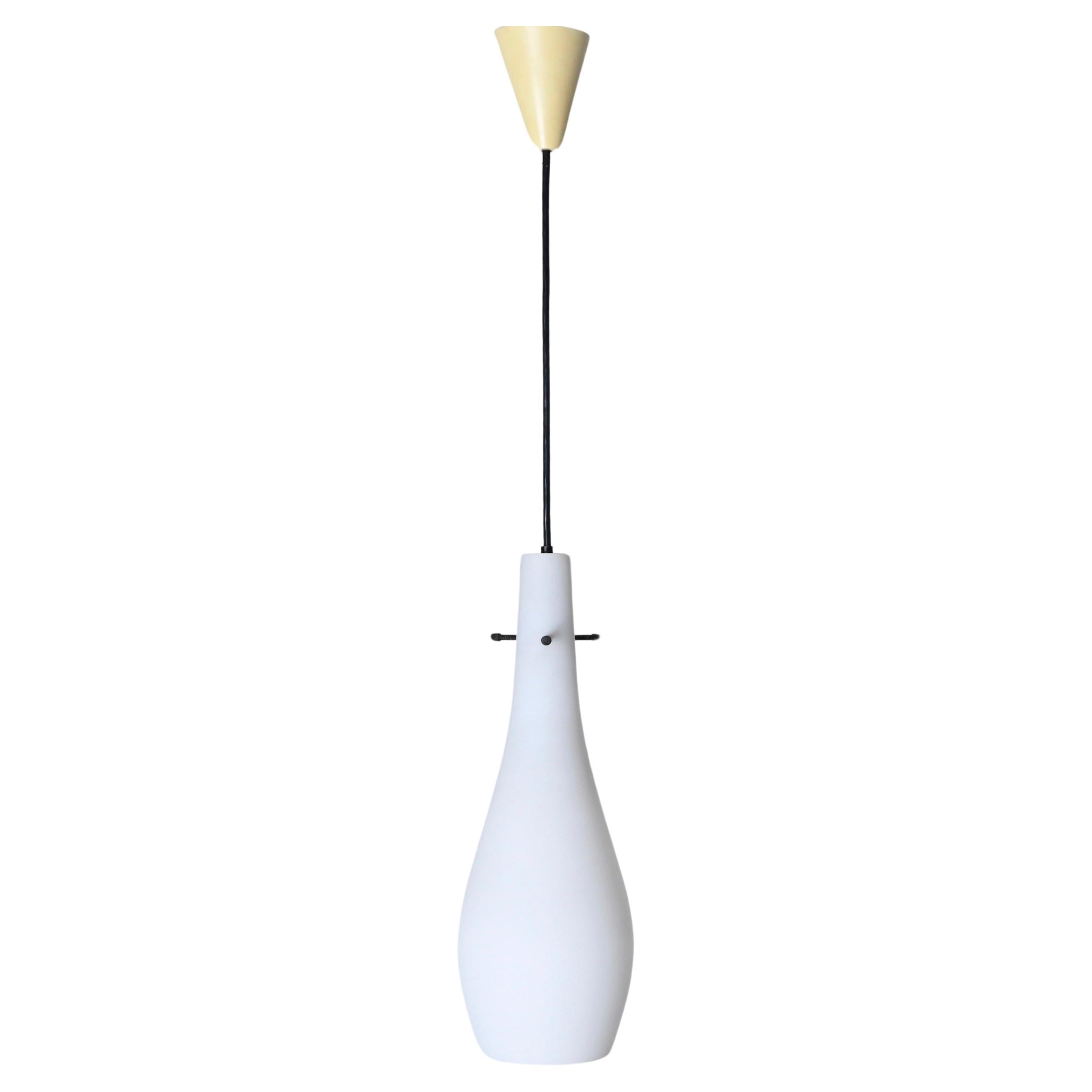 Stilnovo Opaline Glass Pendant Lamp, Italian Lighting 1950s