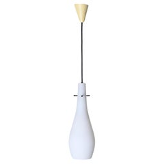 Vintage Stilnovo Opaline Glass Pendant Lamp, Italian Lighting 1950s