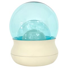 Stilnovo Orb Italian Blue Triple Dome Glass Table Lamp Model TL 278