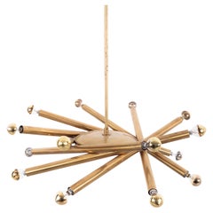 Used Stilnovo Orbit Chandelier Brass, Italy, 1955