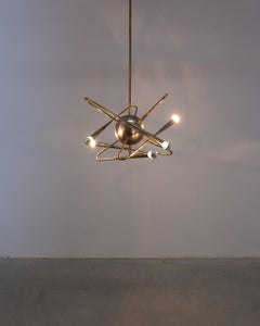 Stilnovo Orbit Sputnik Chandelier laiton nickel Deux Pieces disponible, Italie, 1955