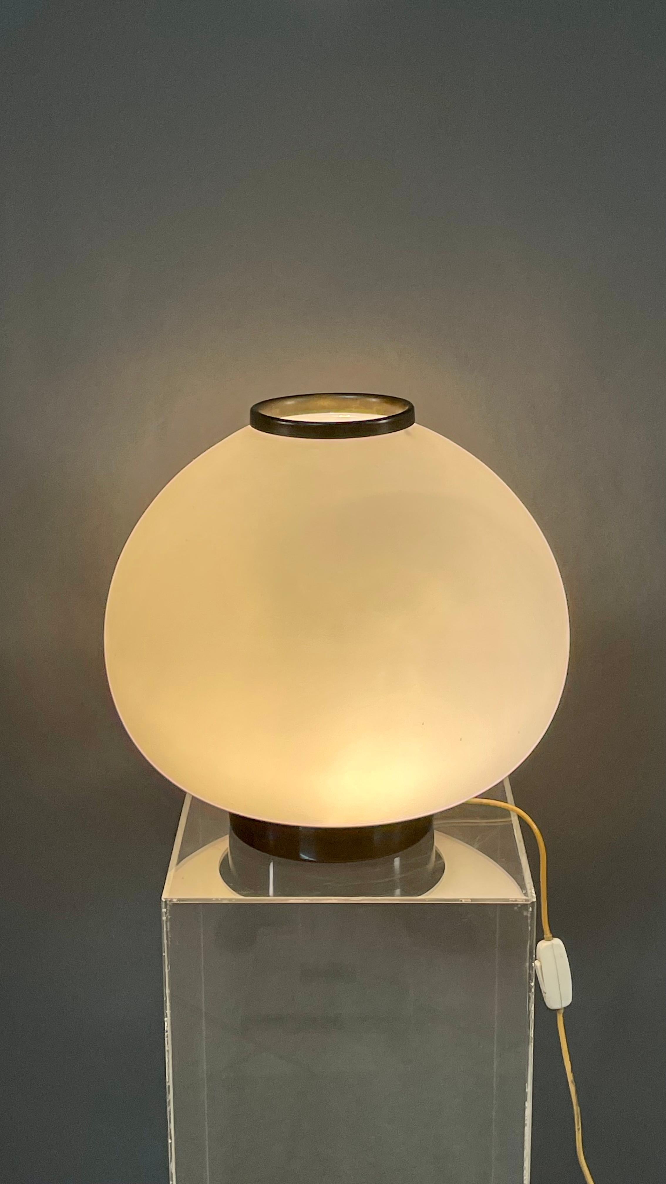 Stilnovo Original Signed 1960s Glass Table Lamp For Sale 9