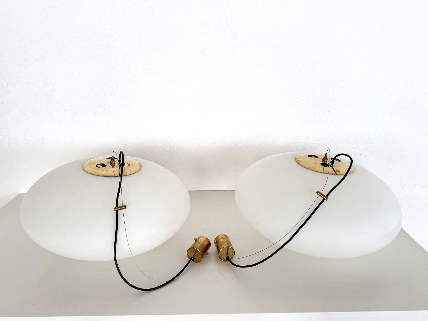 Stilnovo, Pair of Pendant Lights Model 1104, Italy, 1950s For Sale 4