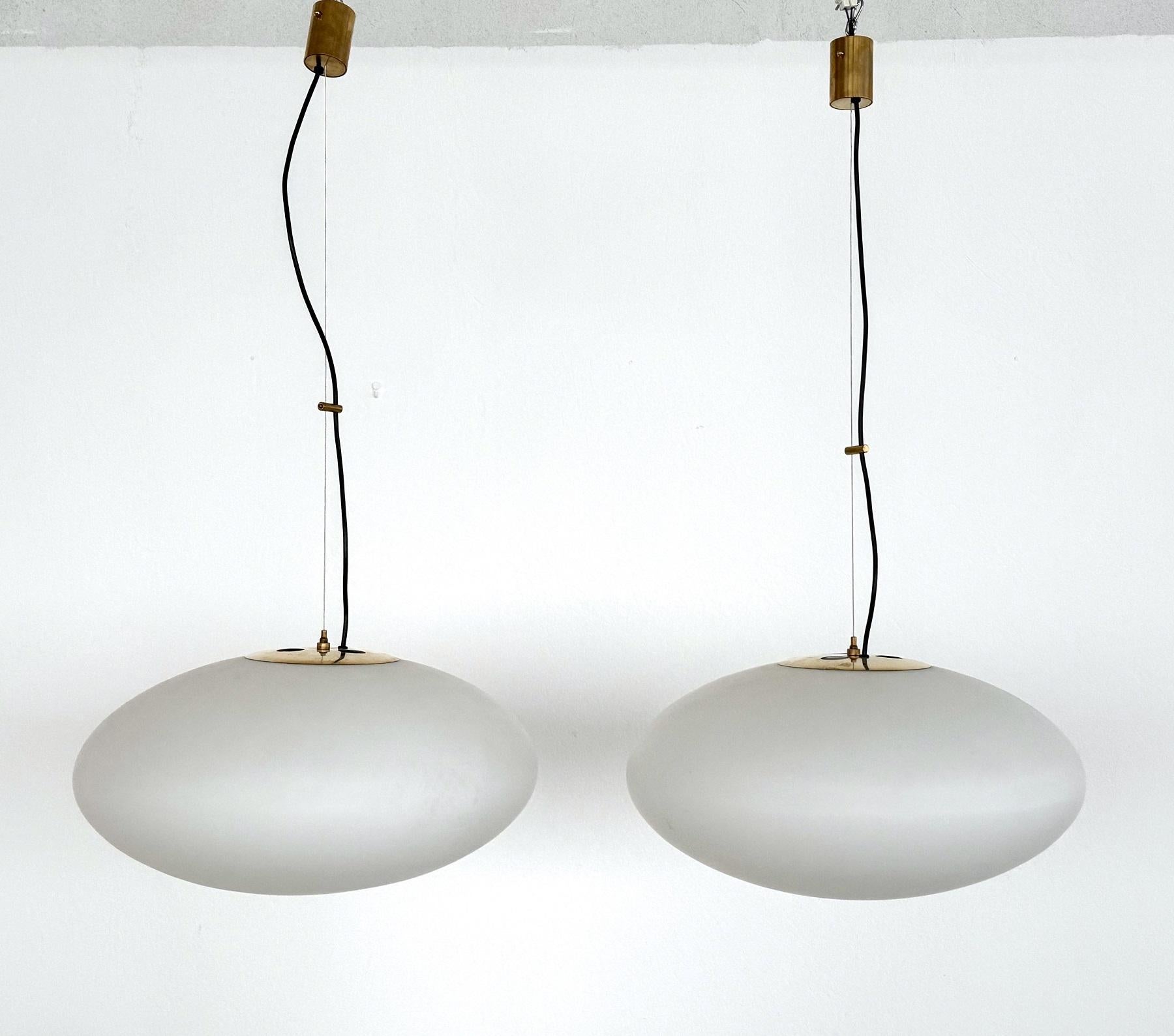 Stilnovo, Pair of Pendant Lights Model 1104, Italy, 1950s For Sale 6