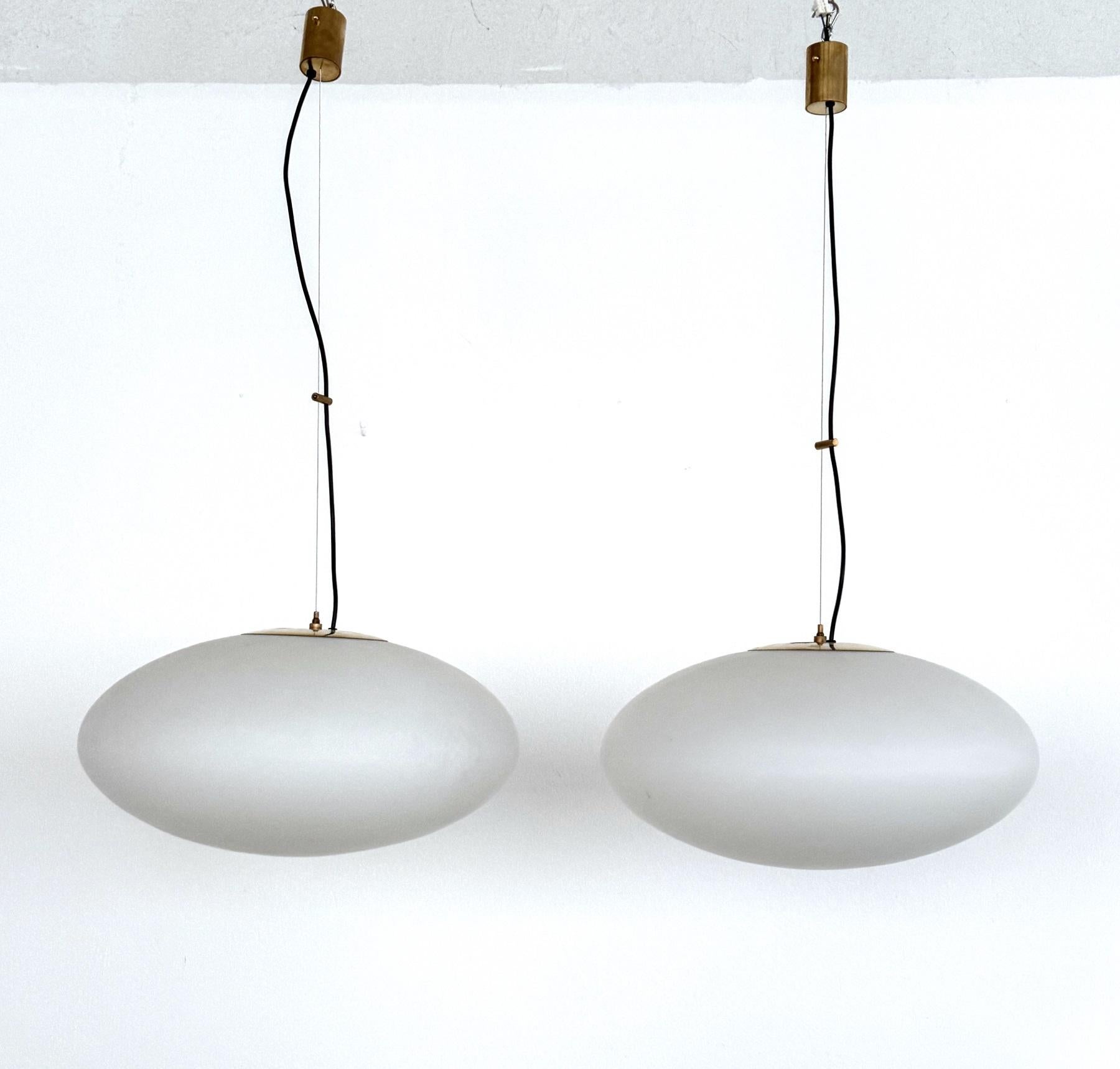 Italian Stilnovo, Pair of Pendant Lights Model 1104, Italy, 1950s For Sale