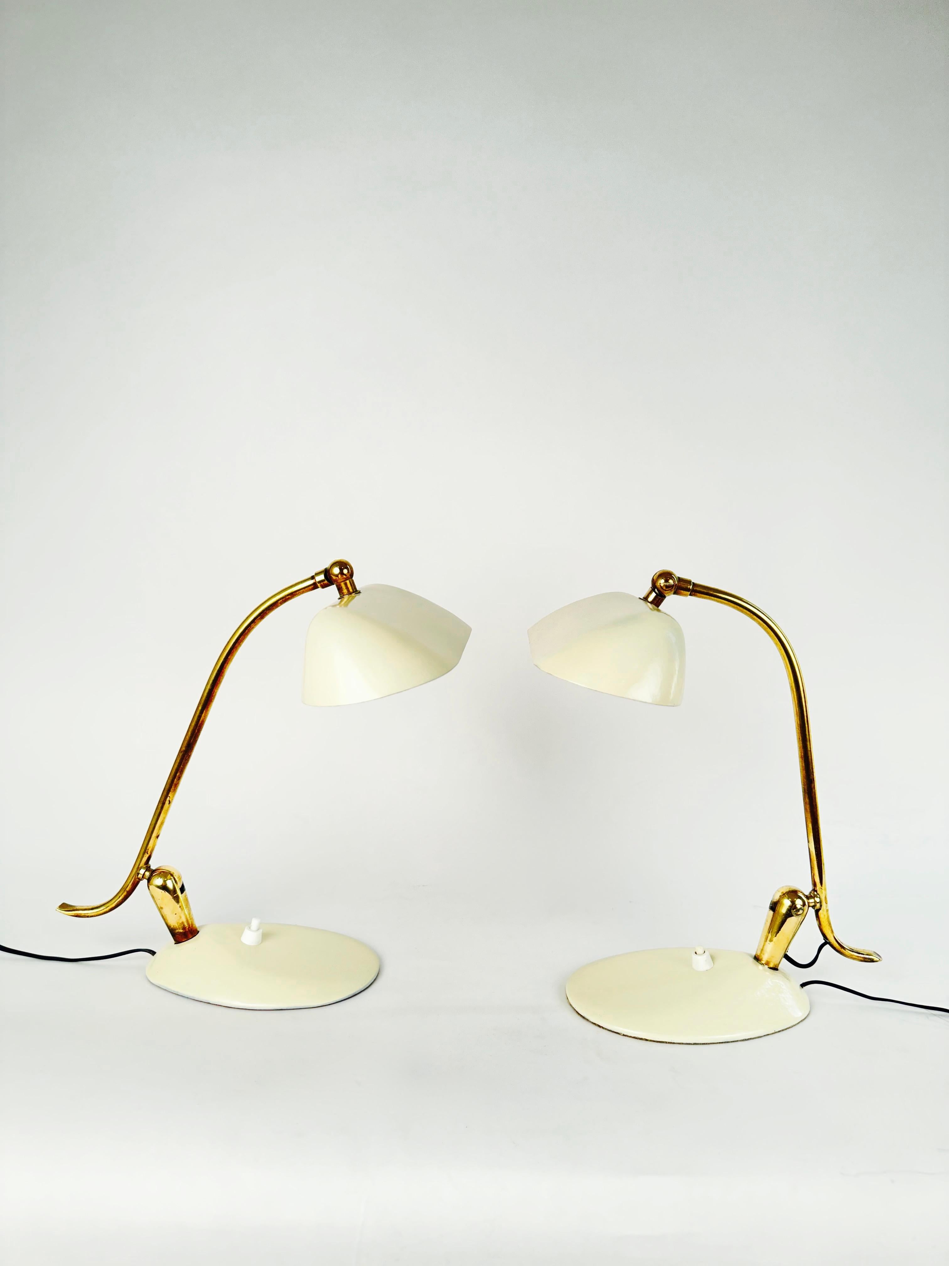 Mid-Century Modern Stilnovo Pair of Table Lamps, Italy, 1950 For Sale