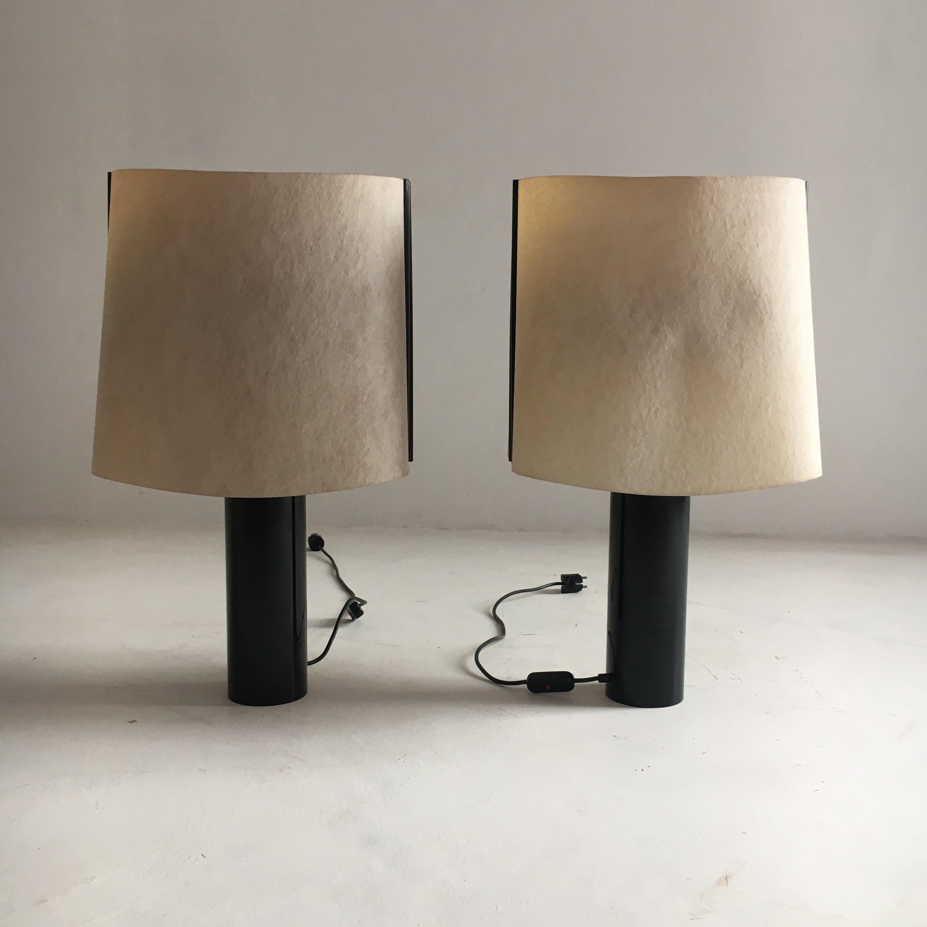 Stilnovo pair of table lamps model Paralume, Italy, 1970. Signed Stilnovo.