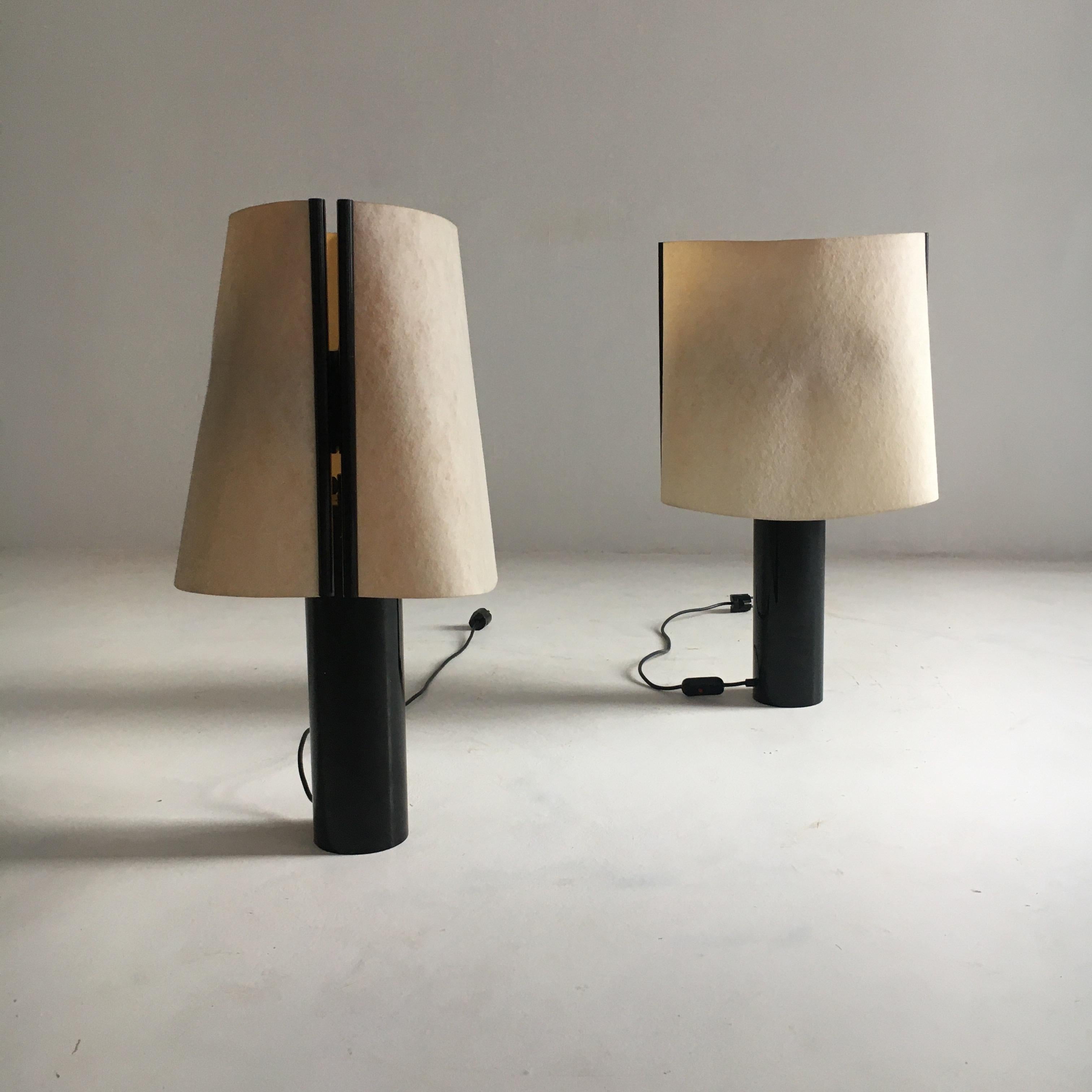 Mid-Century Modern Stilnovo Pair of Table Lamps Model 'Paralume', Italy, 1970