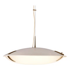 Stilnovo Pendant '1140' in Aluminium, Brass and Glass