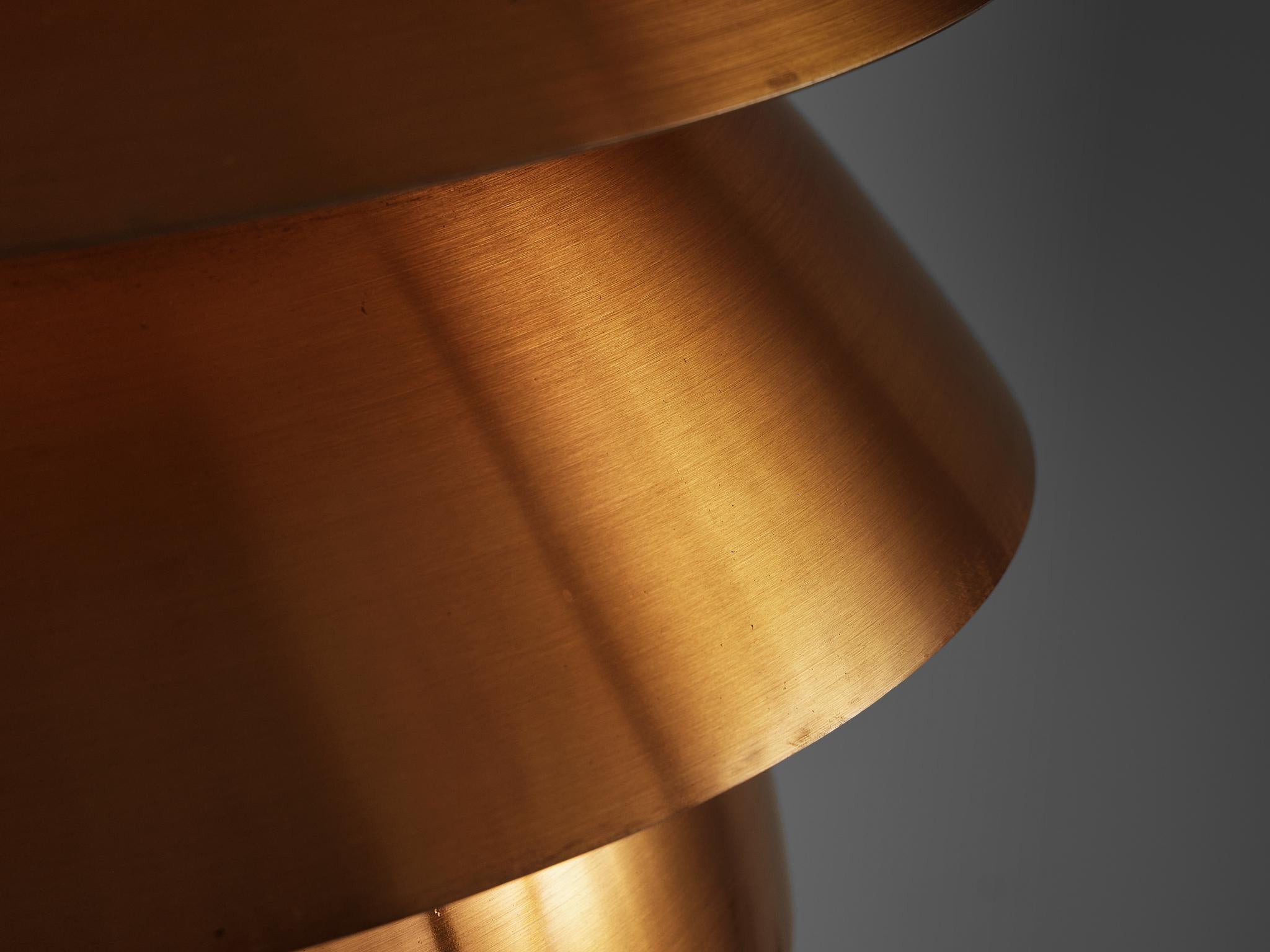 Mid-20th Century Stilnovo Pendant in Brushed Copper
