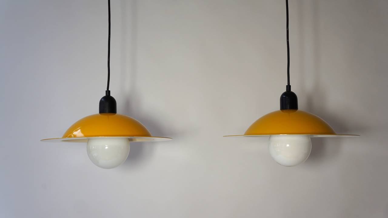 Italian Two Stilnovo Pendant Lights For Sale