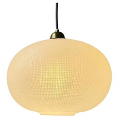Stilnovo Pendant Lamp in Etched Satin Glass, 1960, attributed