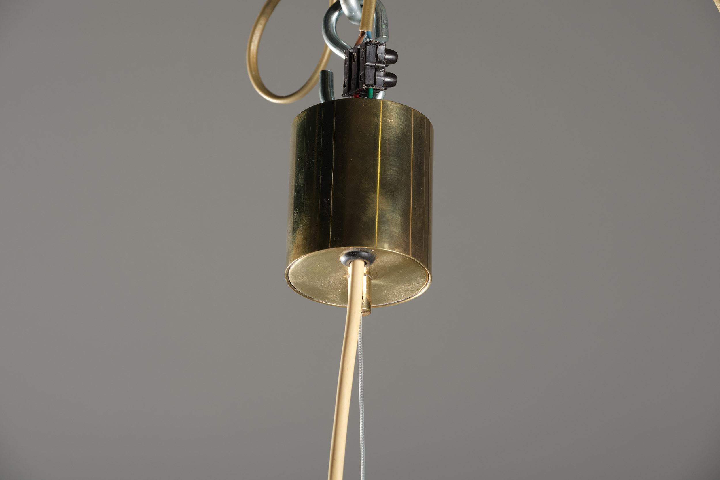 Mid-20th Century Stilnovo Pendant Lamp in Glass, Italian Design, 1950s For Sale