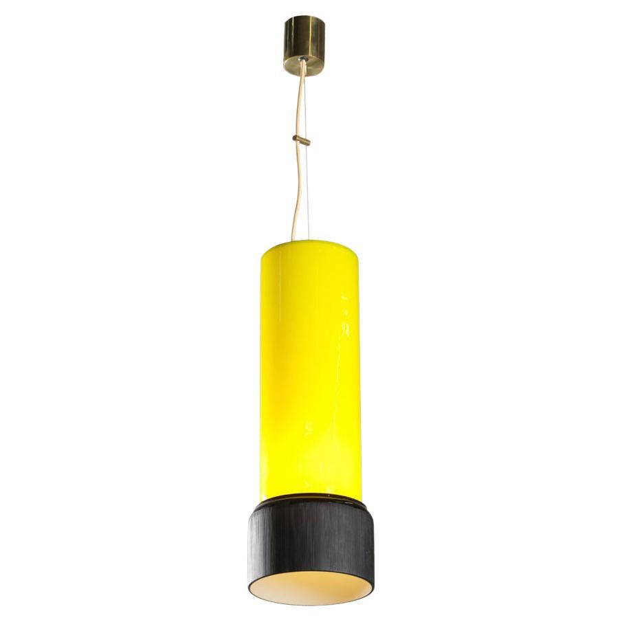 Lampe à suspension Stilnovo en verre, design italien, années 1950 en vente