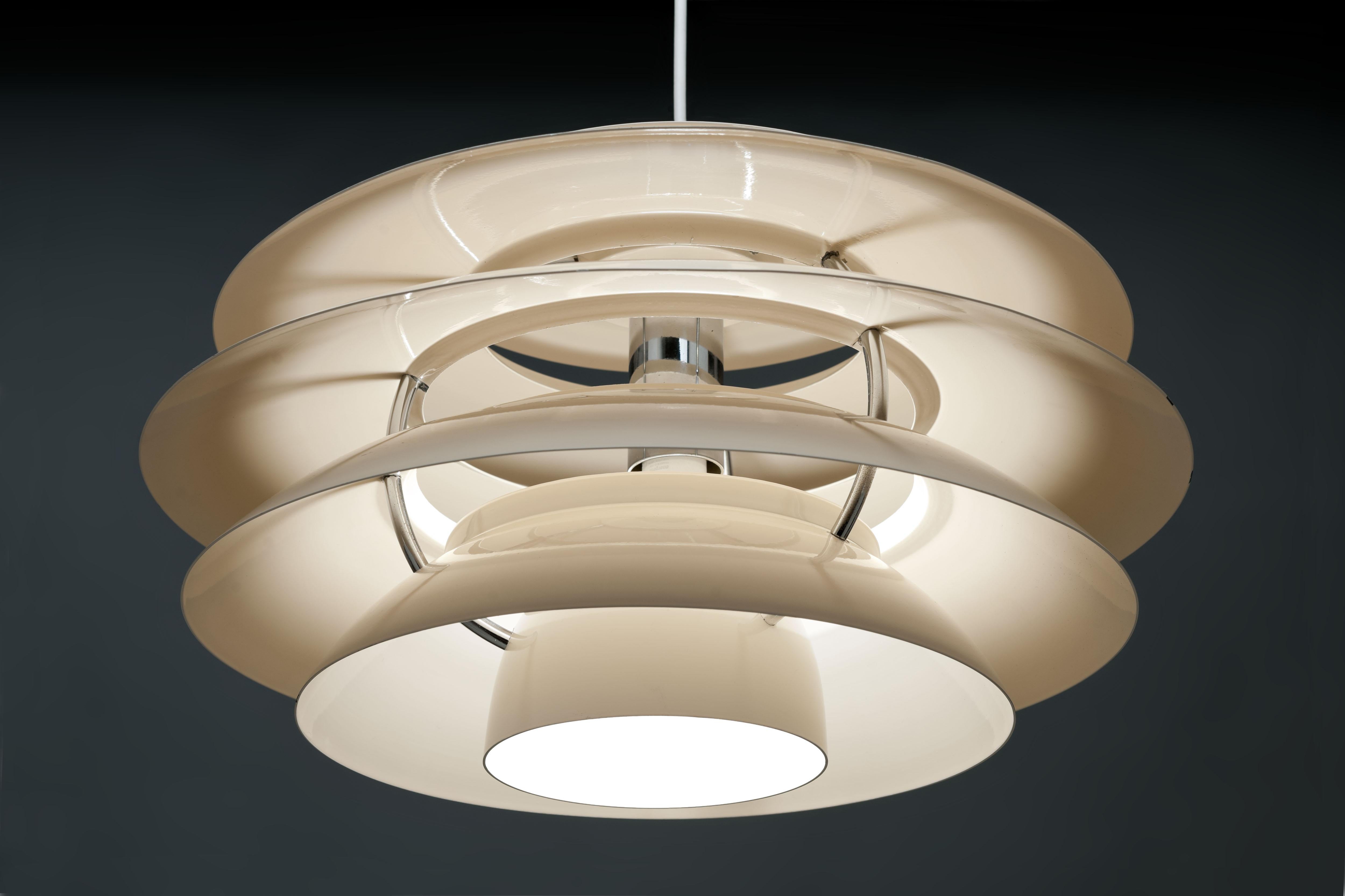 Aluminum Stilnovo Pendant Lamp Model 1262, Italy, 1960