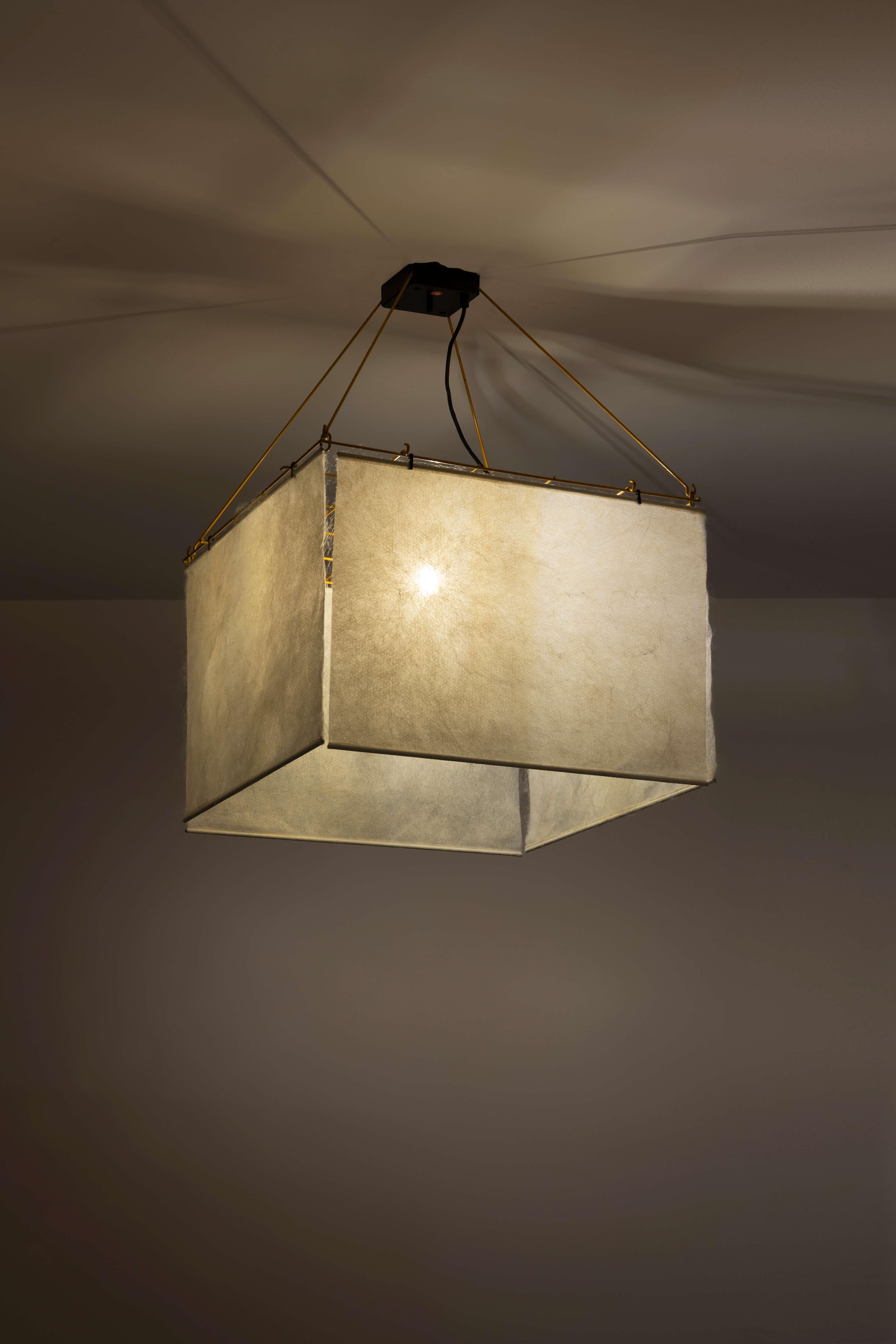 Lampada a sospensione Stilnovo con paralume in feltro di lana e struttura in metallo, Italia, anni '70 in vendita 5