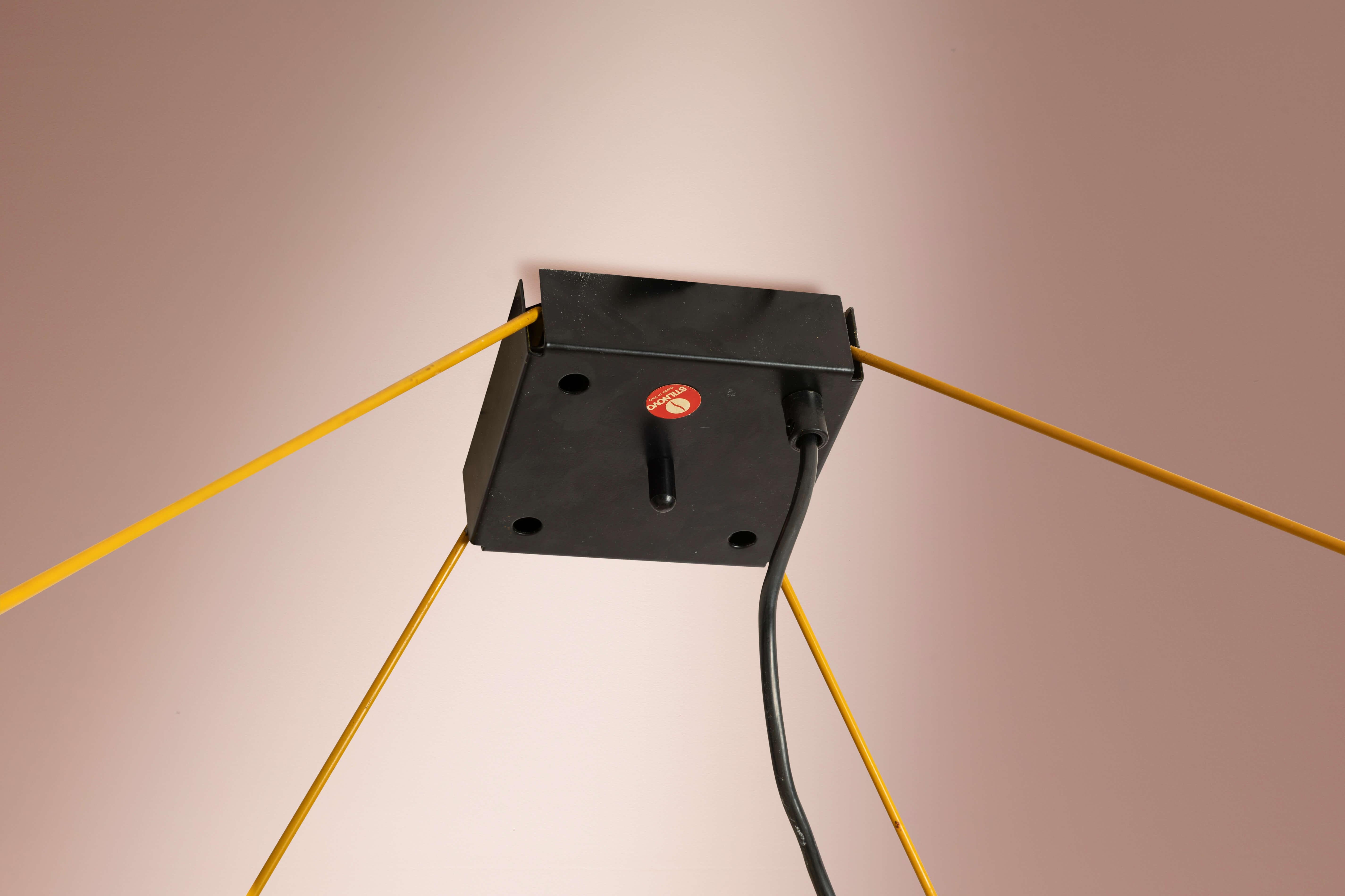 Lampada a sospensione Stilnovo con paralume in feltro di lana e struttura in metallo, Italia, anni '70 in vendita 7