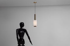 Stilnovo pendant lamps made in Italy 1960 brass and glass