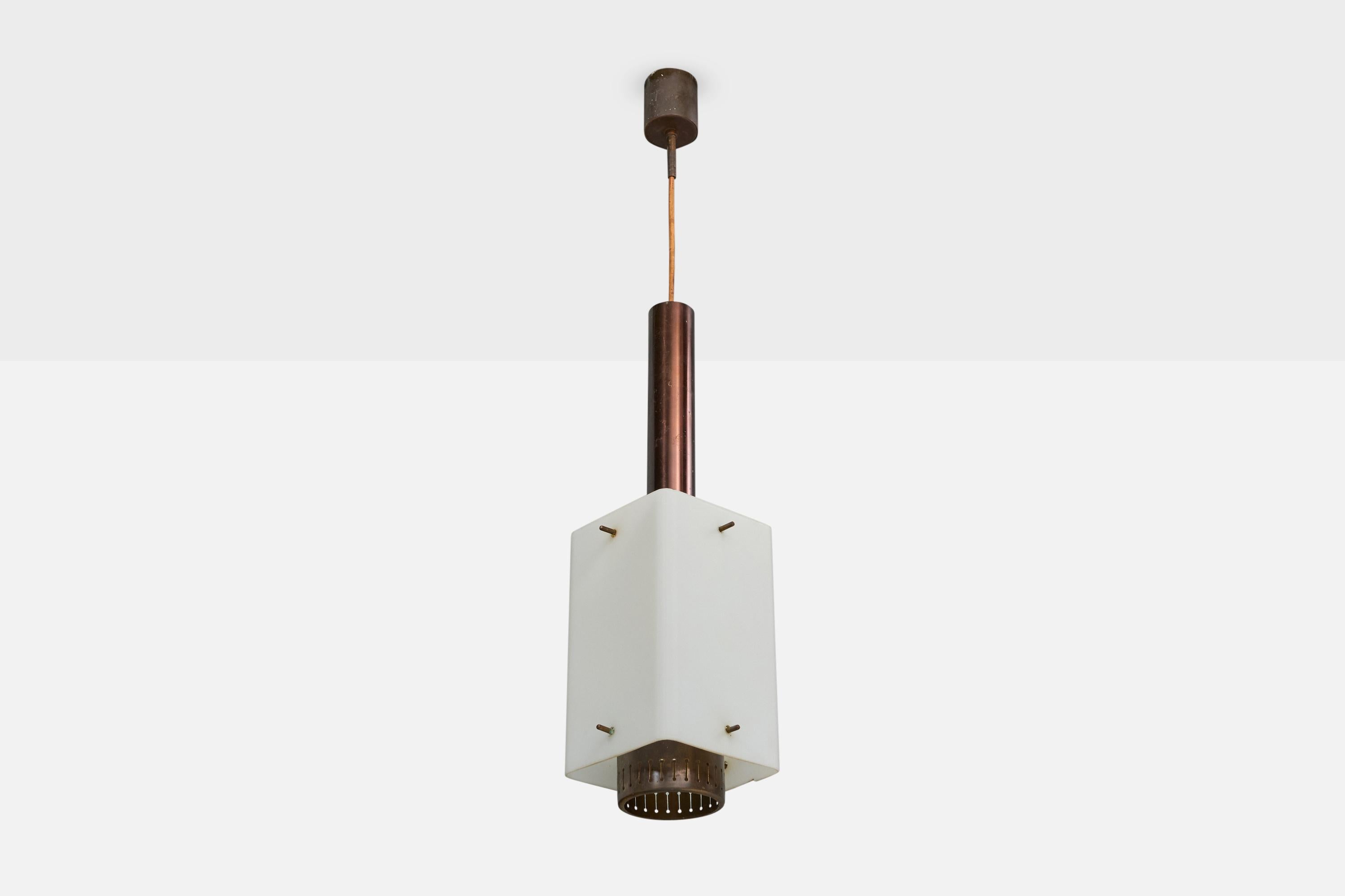 Mid-Century Modern Stilnovo, Lights, laiton, cuivre, verre, Italie, années 1950 en vente