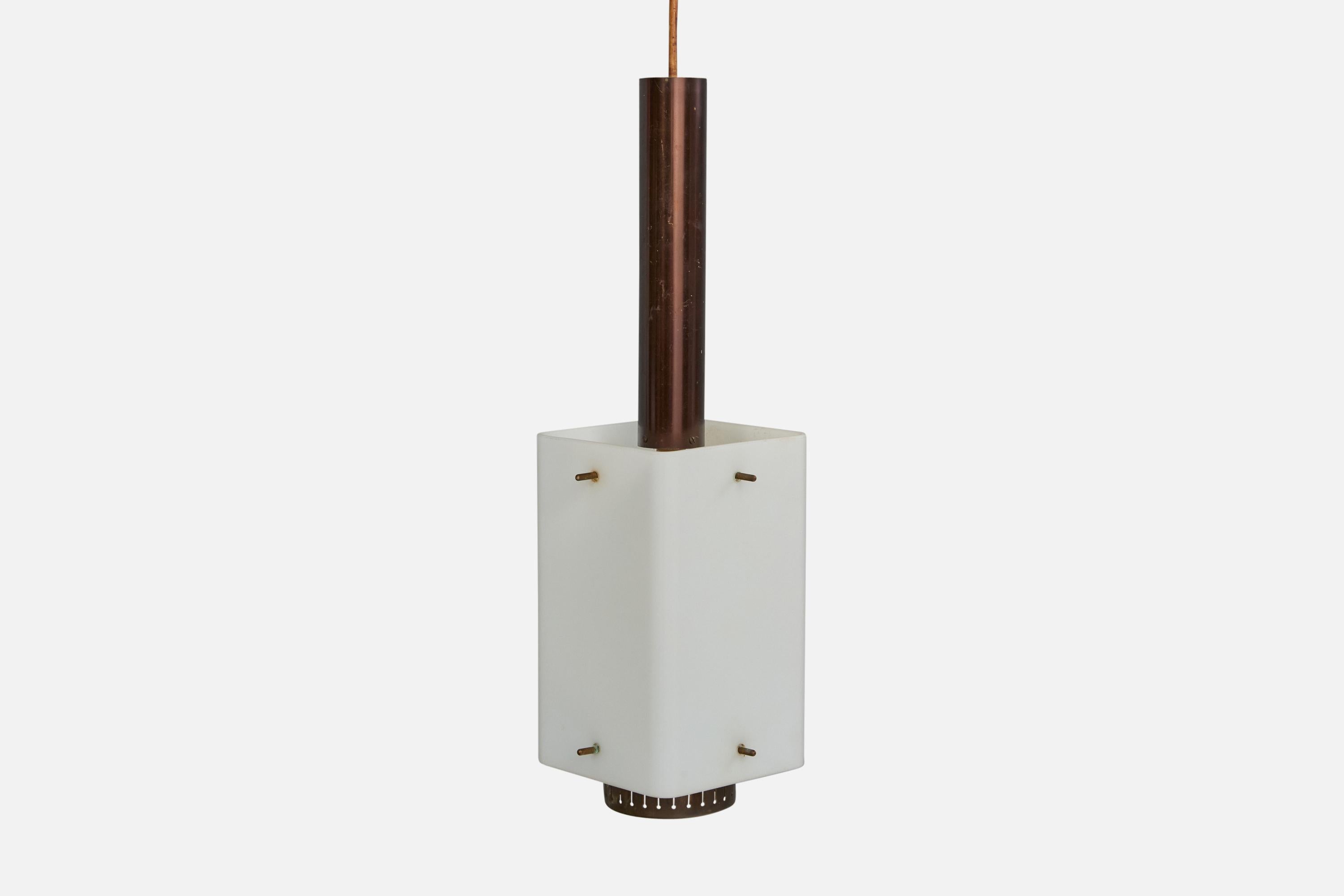 Milieu du XXe siècle Stilnovo, Lights, laiton, cuivre, verre, Italie, années 1950 en vente