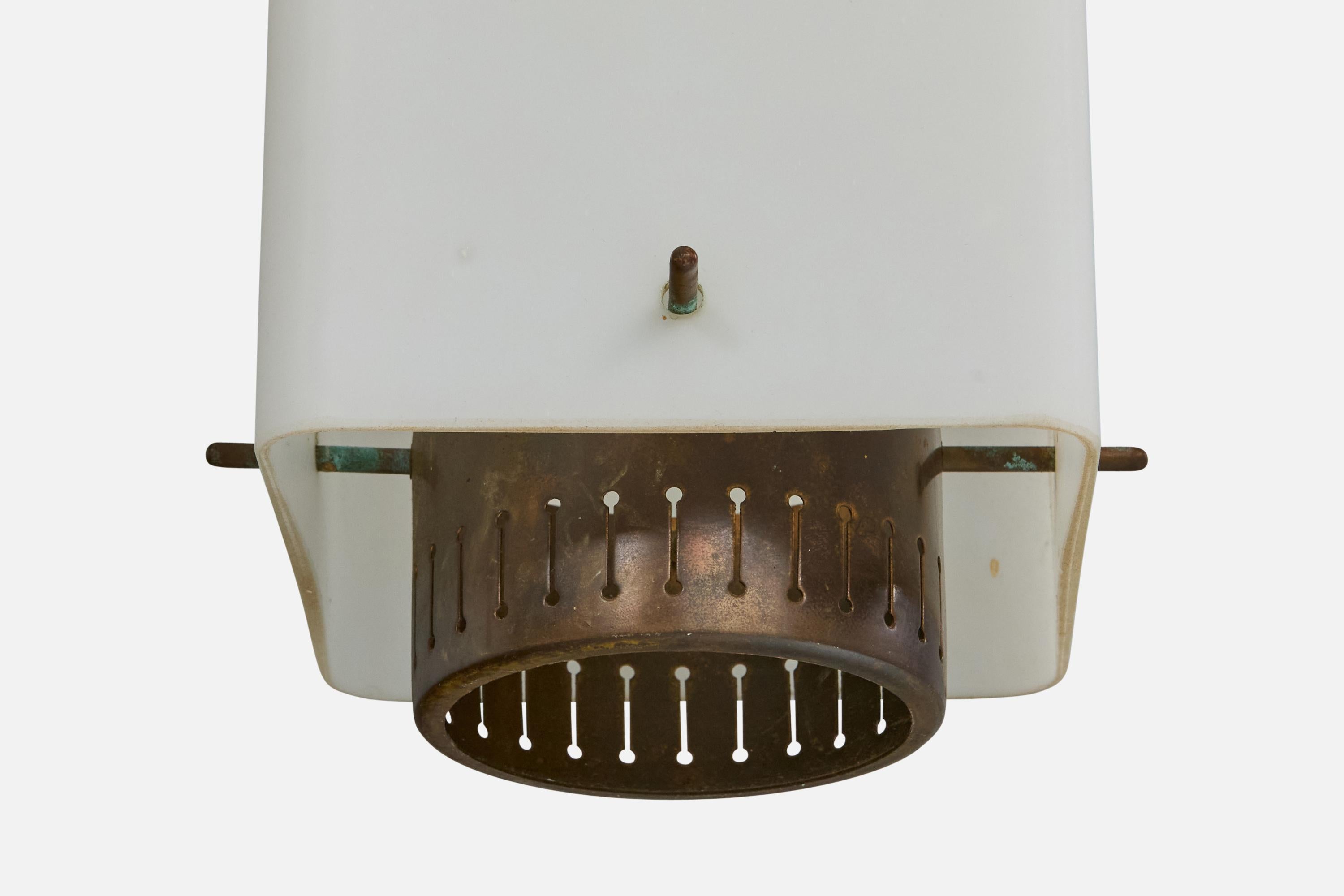 Stilnovo, Lights, laiton, cuivre, verre, Italie, années 1950 en vente 1