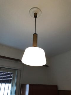 Suspension lamp made by Stilnovo in Italy with a brass structure and  midcentury