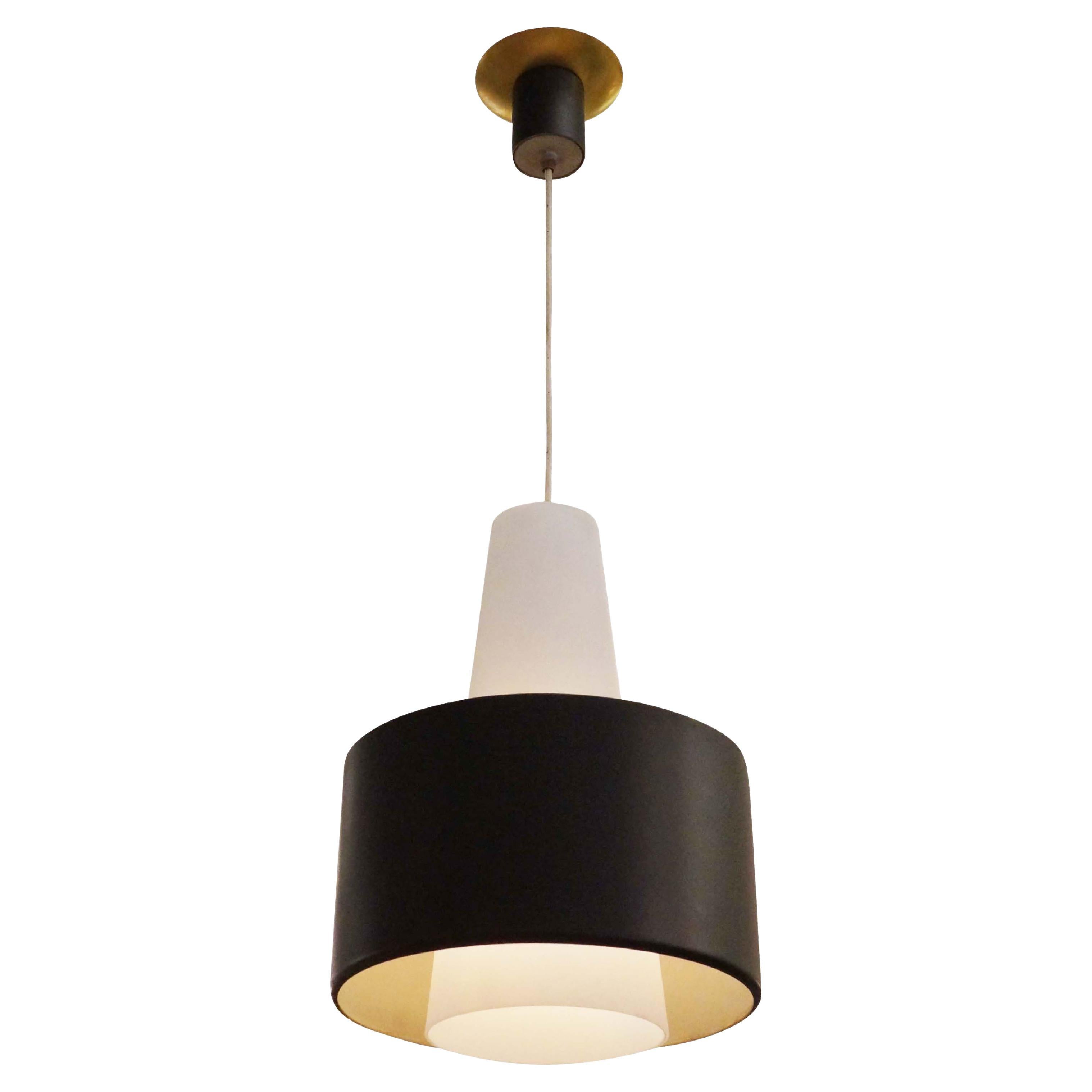 Stilnovo Pendant with Black and White Shade