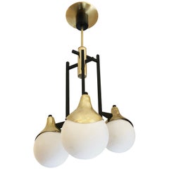 Stilnovo Style Pendant with Three Globes