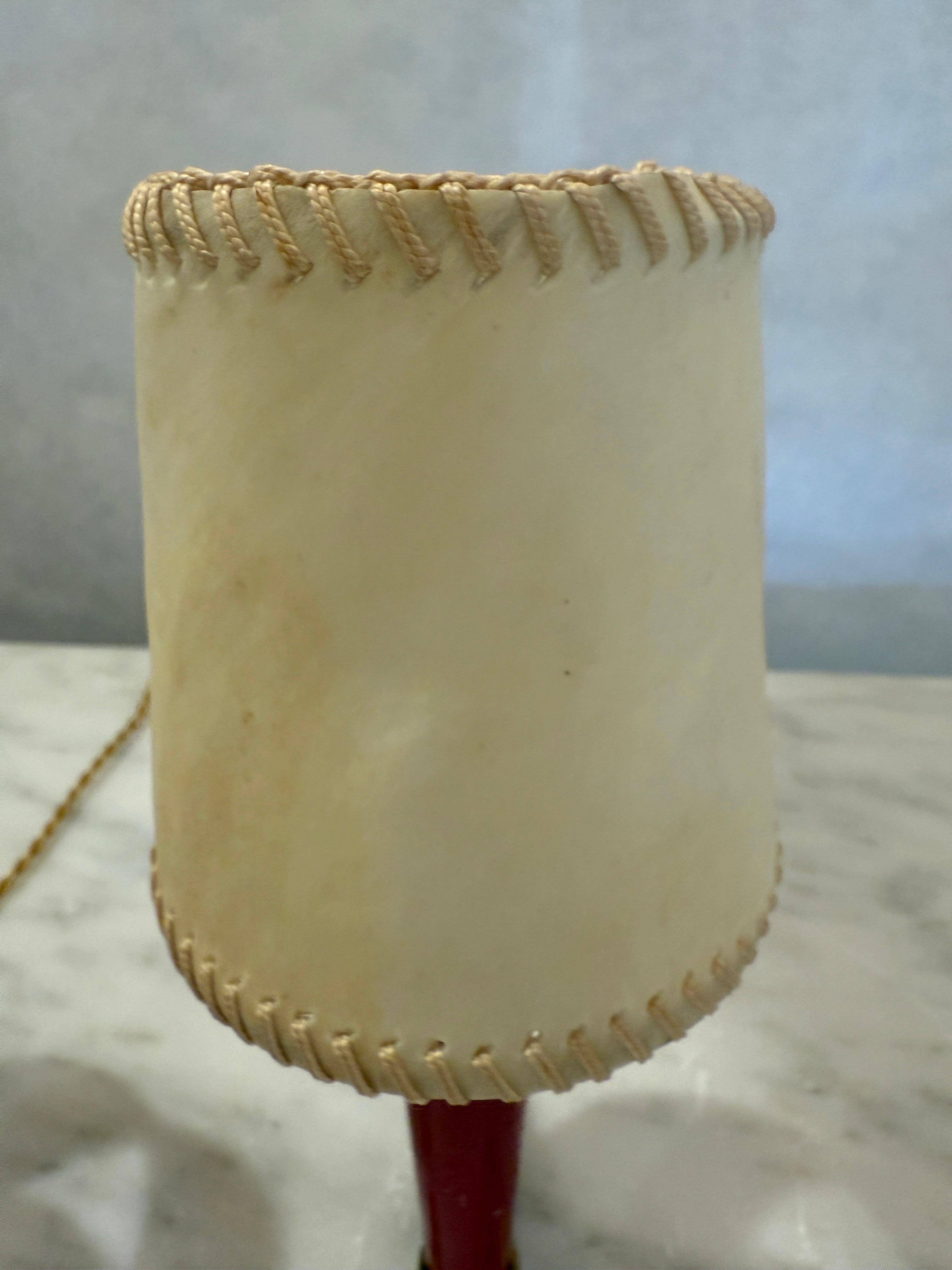 Stilnovo Petite Table Lamps w/ Hand-Stitched Parchment Shades, Pair For Sale 1