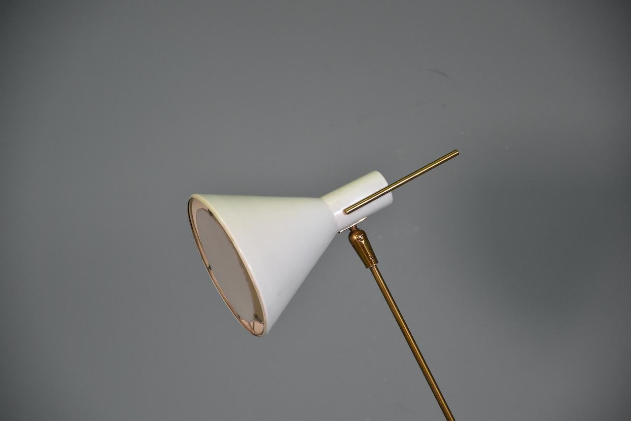 Stilnovo rare floor lamp in brass Italy, 1950s publisched whit original label.