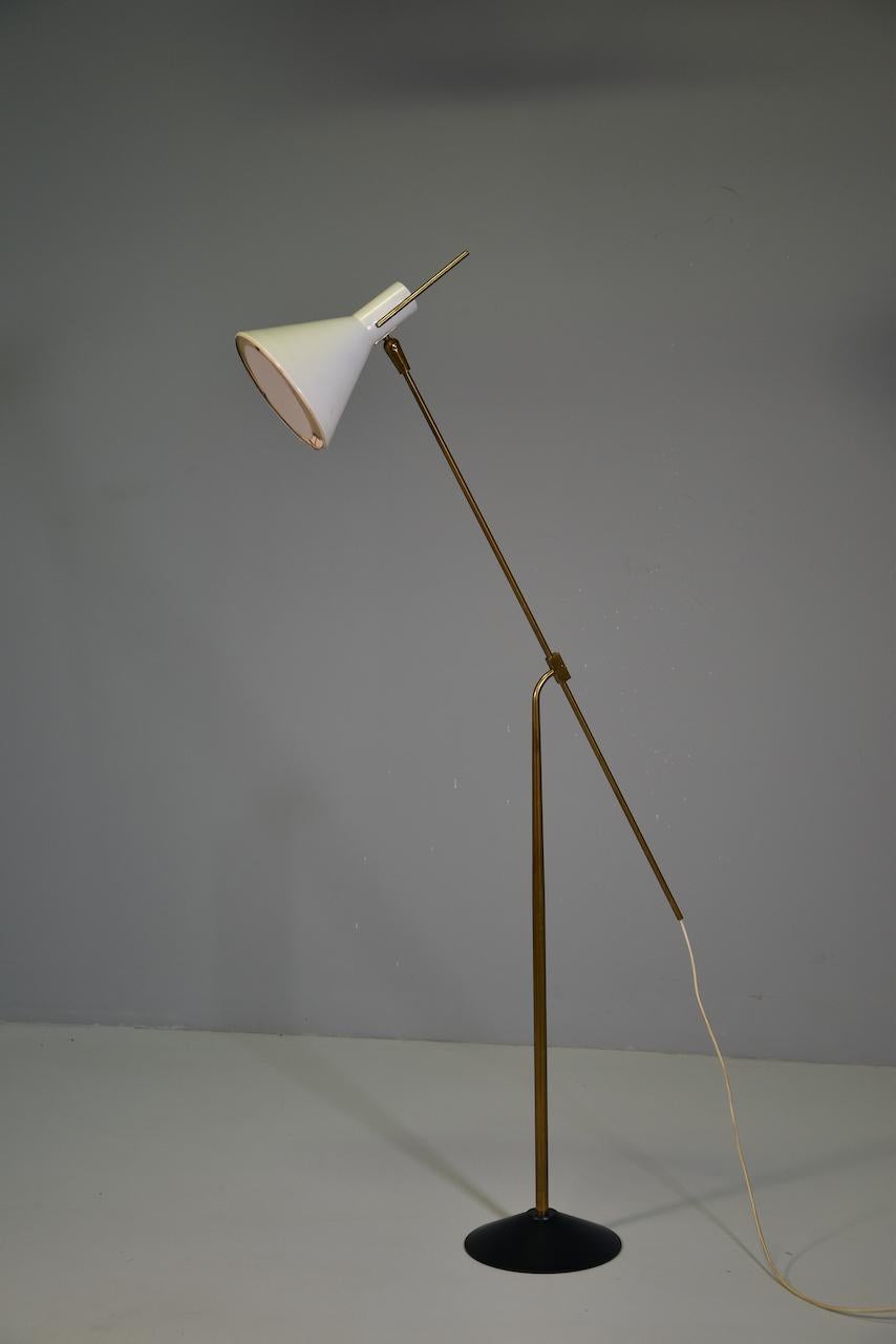 20th Century Stilnovo Rare Floor Lamp in Brass  Italy, 1950s Publisched For Sale