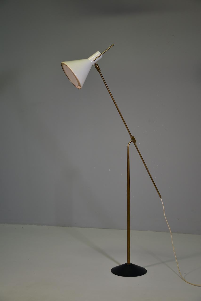 Stilnovo Rare Floor Lamp in Brass  Italy, 1950s Publisched For Sale 1