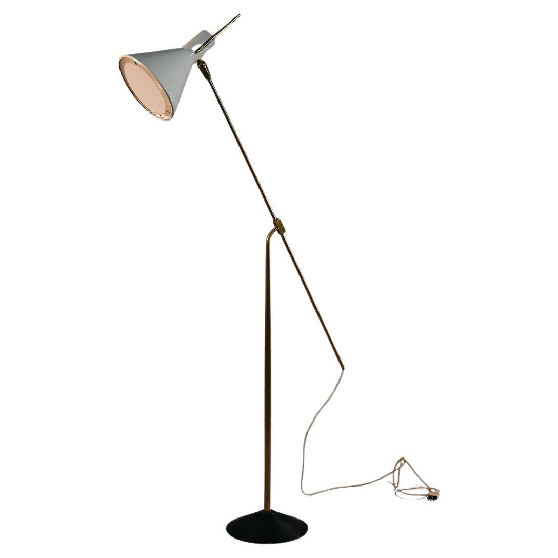 Stilnovo Rare Floor Lamp in Brass  Italy, 1950s Publisched For Sale