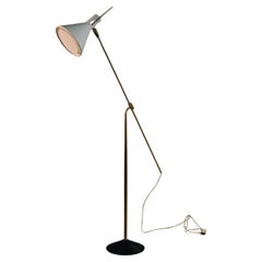 Stilnovo Rare Floor Lamp in Brass  Italy, 1950s Publisched