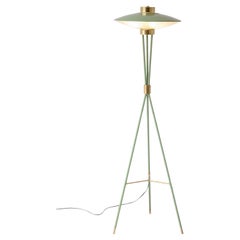 Stilnovo rare floor lamp in light green lacquered metal